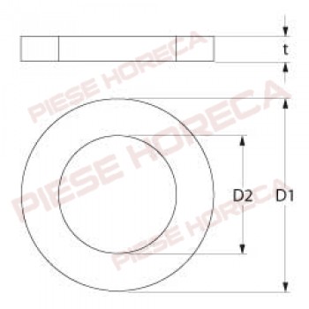Garnitura capac container sare pentru masina de spalat vase, cu diametru interior(D1)/exterior(D2) de 81,68mm